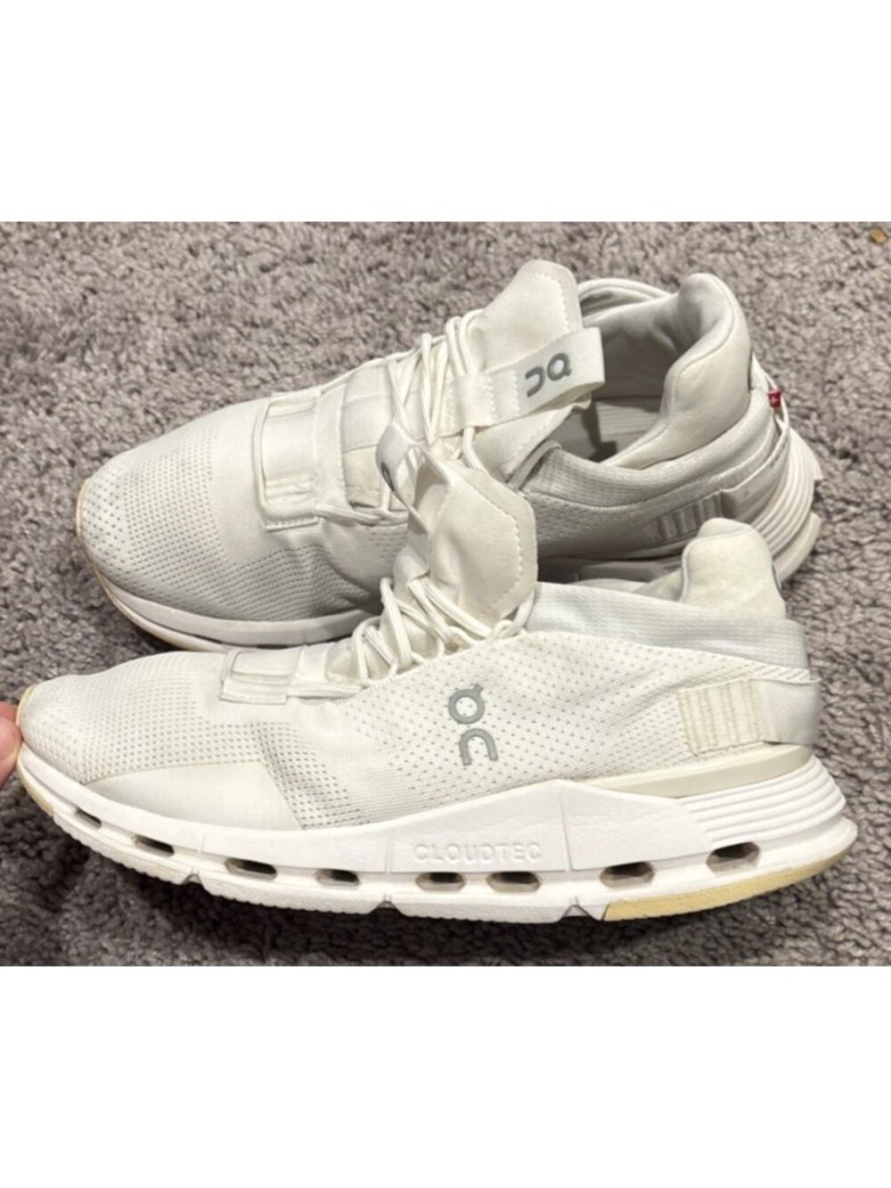 On Cloudnova Shoes Mens Size 7.5 White Ivory Running Athletic Sneakers 26.99118